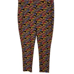 Thrill Jeans Pants Leggings Woman 3X Stretch Pull On‎ African Print Cotton Blend